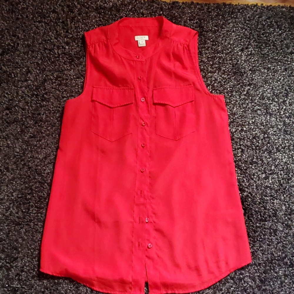 J. Crew Button Down Sleeveless Blouse